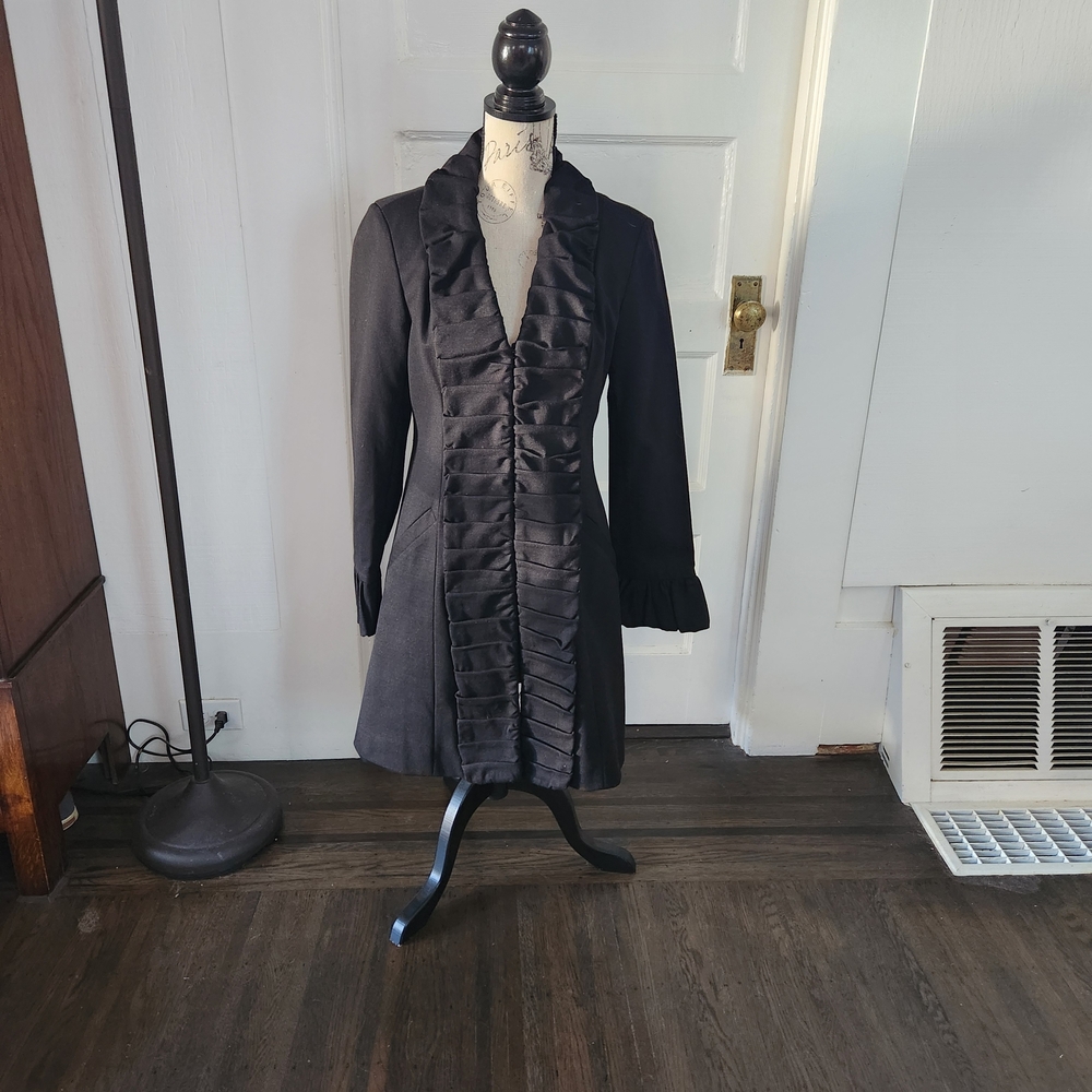 INC International Concepts Black Ruffled Jacket